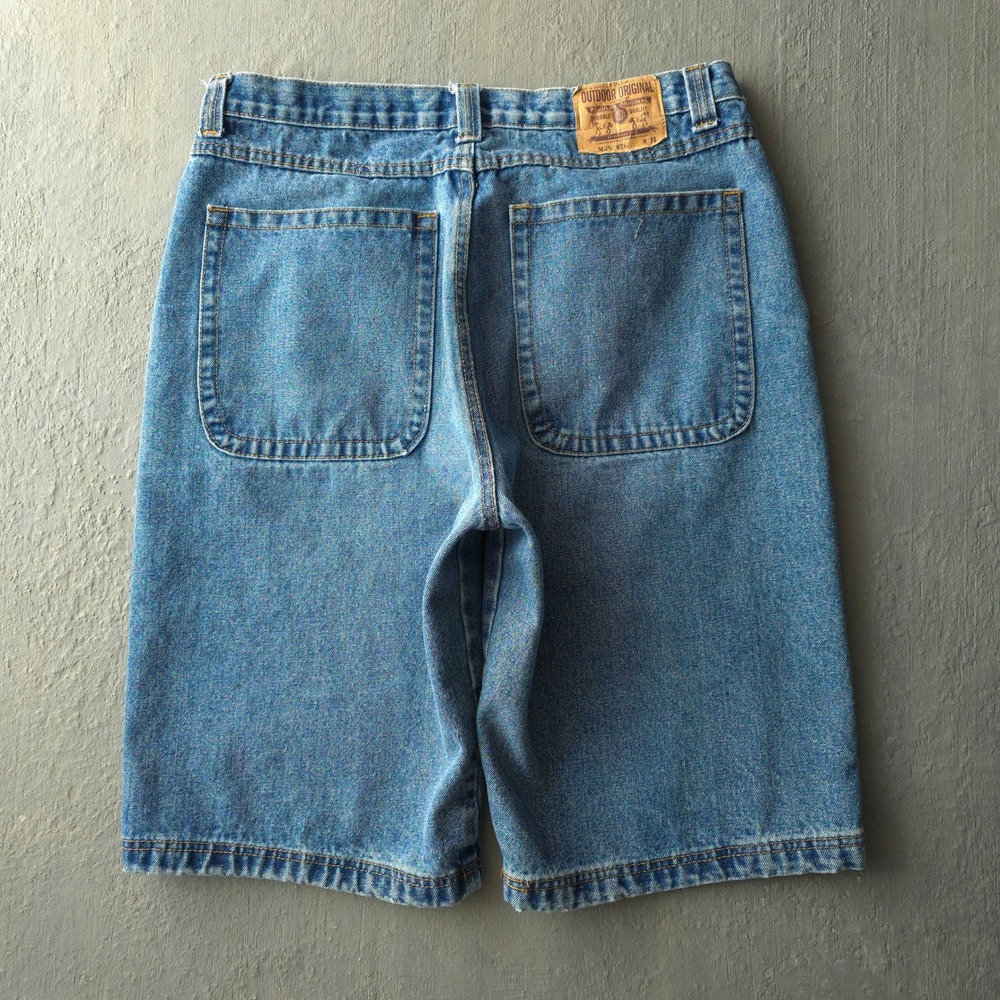 Vintage 2000s Outdoor Original Blue Denim Shorts Size 34 Baggy Skater